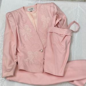 Vintage ‘90s Nolan Miller 3 Piece Pink Cocktail Suit MOB READ